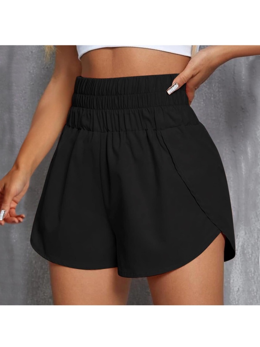 High-Waist Black Women’s Athletic Shorts